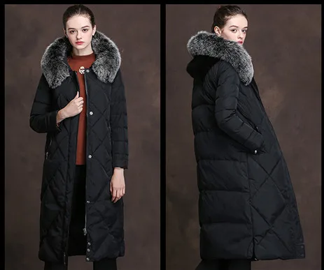 Women Winter Duck Down Jackets Hooded Big Fox Fur Collar Long Coats Dded Down Overknee Jacket Women Winter 2018 AS054 (13)