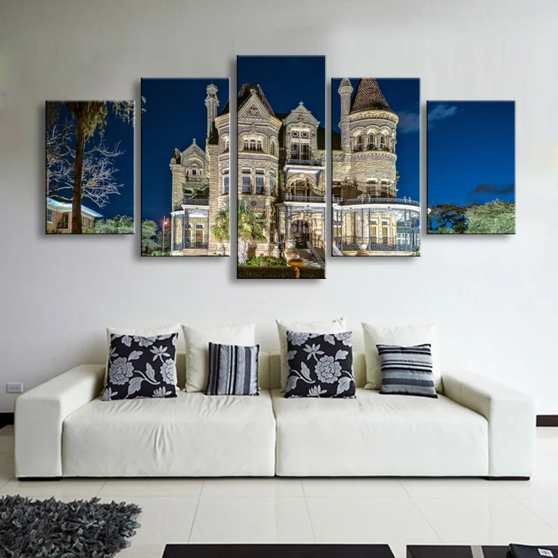 5 pieces high-definition print tower landscape canvas oil painting poster and wall art living room picture TA5-005 (4)