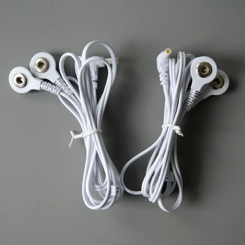 2 個の交換ジャック 2 35 ミリメートル電極リード線スナップ 3 5 ミリメートル十 Ems ユニット Electrode Lead Wires Electrode Wireelectrodes Electrodes Aliexpress