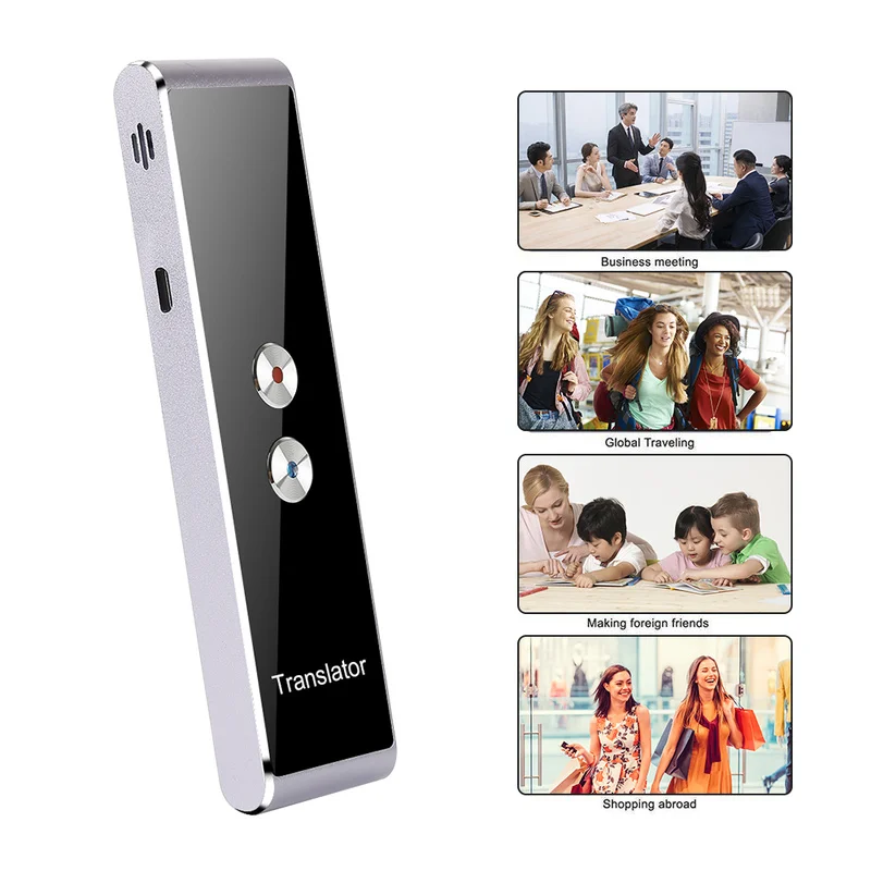 

New Portable Smart Speech Translator Two-Way Real Time 39 Multi-Language Translation For Learning Travelling Business Meeting