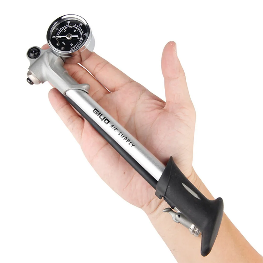 

Bicycle Pump With Gauge High Pressure Hand Mini Pump Hose Air Inflator Schrader Cycling Fietspomp Shock Fork Tire Bike Pump