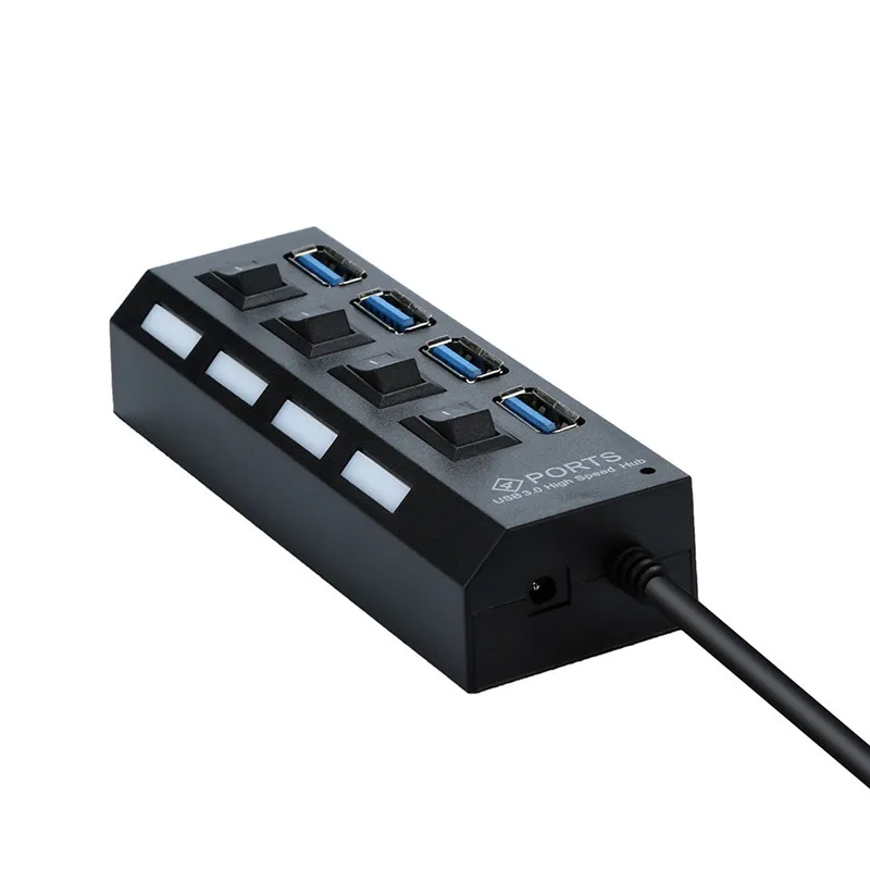 Ecosin2 USB хабы usb 3,0 концентратор Hi-speed 4 порта светодиодный USB 3,0 адаптер концентратор питания вкл/выкл переключатель для ПК ноутбук usb концентратор 3,0 Nov5