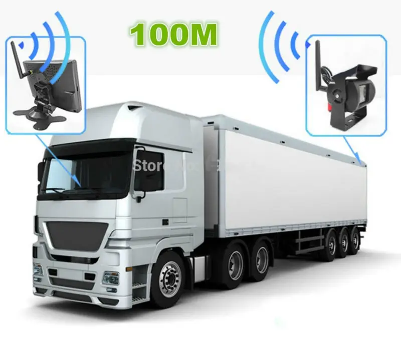 

Wireless Truck Rear View Camera IR Night Vision Backup Kit 7" Monitor Waterproof for RV Bus Caravan Trailers Campers Motorhome