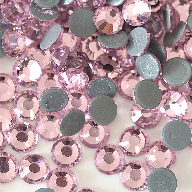 AAAAA Top Quality Hot Fix Rhinestone ss6 ss10 ss16 ss20 ss30 Light Pink Luxury HotFix FlatBack Rhinestones Y0566 | Дом и сад