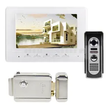 DIYSECUR 7inch Video Intercom Video Door Phone 600TV Line IR Night Vision Outdoor Camera + Electric Lock