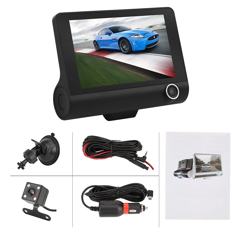 Car DVR Three Triple Lens Car font b Camera b font Full HD 1080P Video Recorder