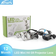 RONAN H4 Bi светодиодный мини-проектор Объектив Hi/Low 5500K Автомобильная фара обновление 55 Вт* 2 play and plug модифицированный автомобильный Стайлинг