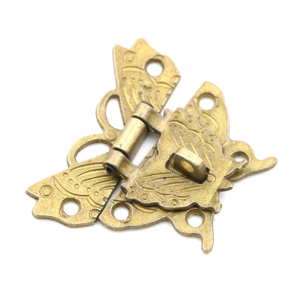 

1PCS Wooden Jewelry Box Case Locks Retro Vintage Butterfly Latch Catch Lock Hasp Pad Chest Lock Box Tools