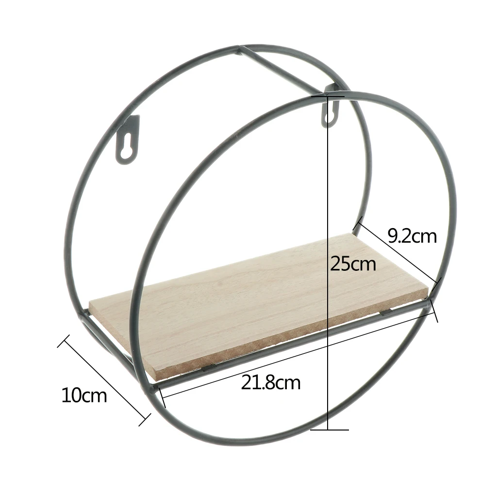 Garden Decor Iron Floating Shelves Corner Square Storage Shelf Wall Display Rack