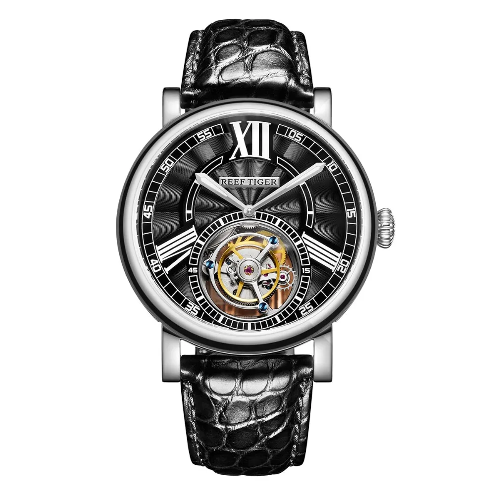 2021 Риф Тигр/RT Роскошные мужские часы Tourbillon автоматические Сталь ремешком из кожи