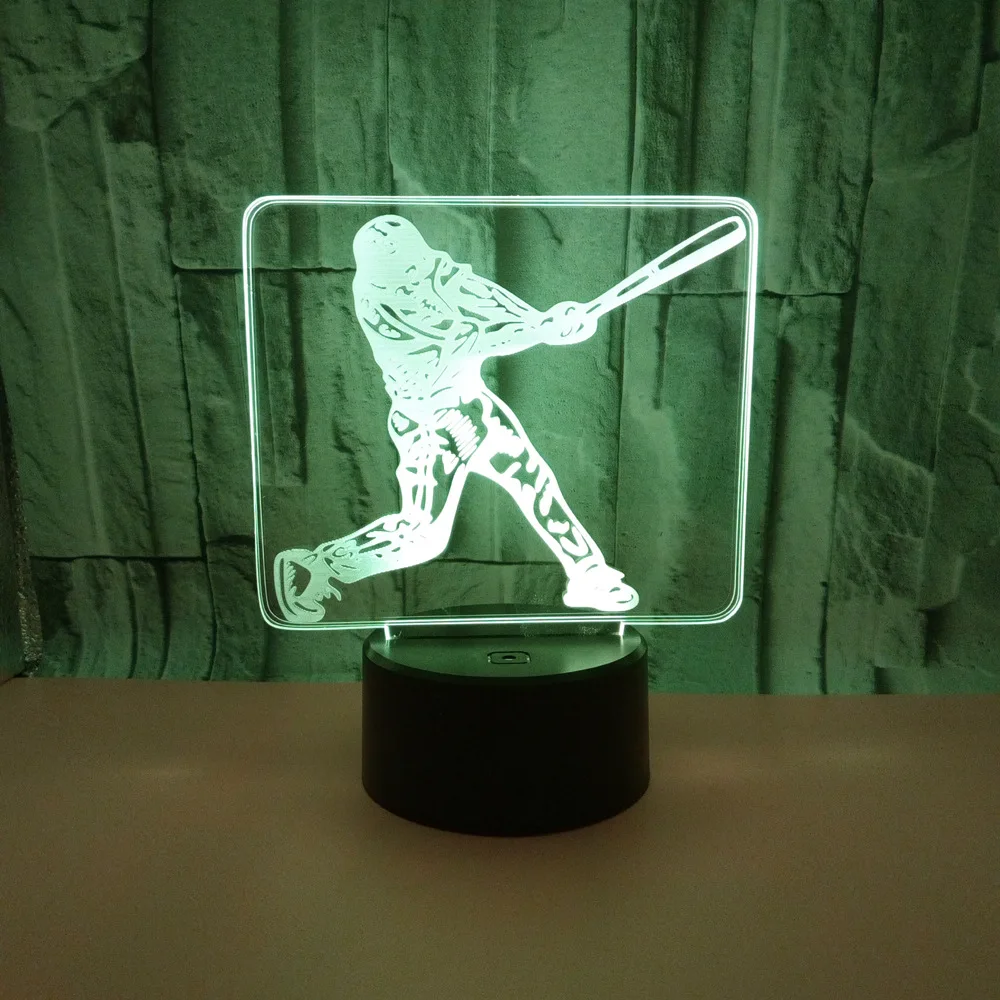 Wholesale Baseball 3d Light Colorful Touch Remote Control Gifts Usb Led