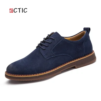 

ECTIC High Quality Brogue Men Wingtip Shoes Genuine Leather Man Flats Formal Wedding Cowboy Vintage Retro Swag