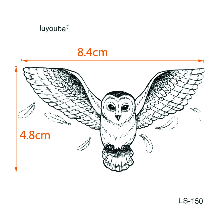 Красота Сова водонепроницаемый временные татуировки для мужчин животных татуажи Временная Femme тату временные тату Хелло Китти