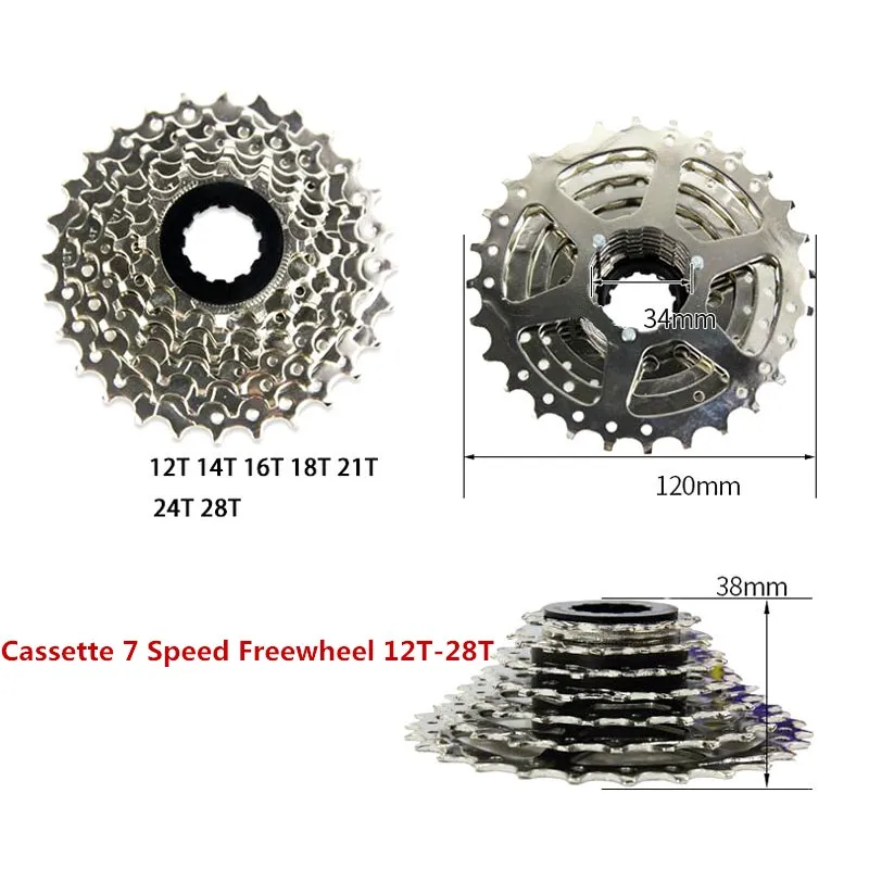 Кассета 7 s/8 s/9 s/10 скорость велосипедная обгонная муфта стальная дорога MTB Горный Велоспорт 11 T-34 T неуказательный маховик CZF006 - Цвет: 7S 12Tto28T