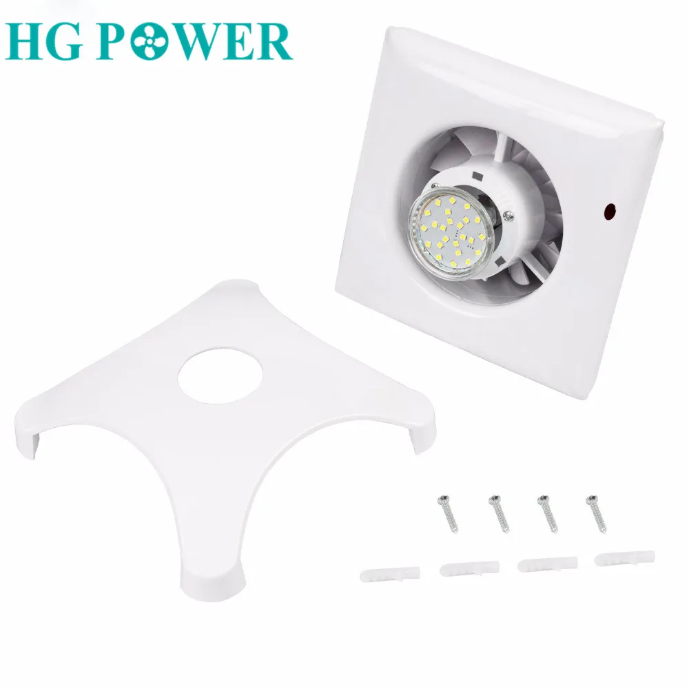 4Inch Waterproof Ventilation Exhaust Fan Strong Power Exhaust Extrator Fan for Home Bathroom Kitchen With 5W Led Light 110V 220V