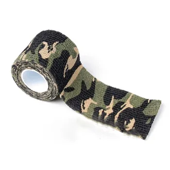 

Adhesive Tape 1 Roll Camo Wrap Durable For Outdoor Camping Hunting High Elasticity Camouflage Green Random Color