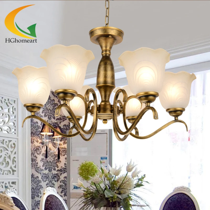 European-style wrought iron chandelier living room lights minimalist Pastoral Mediterranean living room ceiling lights