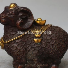 Xd 00571 " Клеймо Китайский Фэн-Шуй Бронзовый Свинка Богатство Деньги YuanBao Животные Овец Статуя