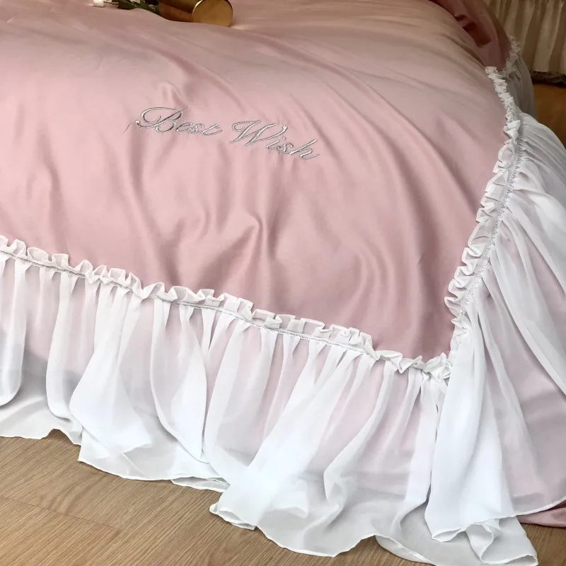 Lace Duvet Cover Set 4pcs Embroidery Bed Linen Quilt Cover Queen King Wedding Gift French egyptian cotton Bedding Set 16 2018-06-07 103949