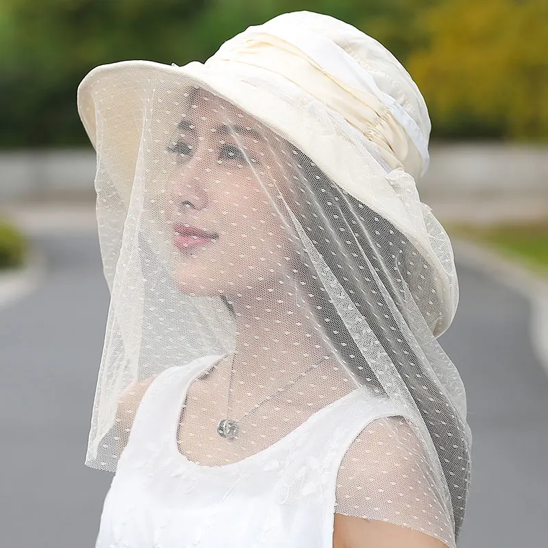 sun hat with veil