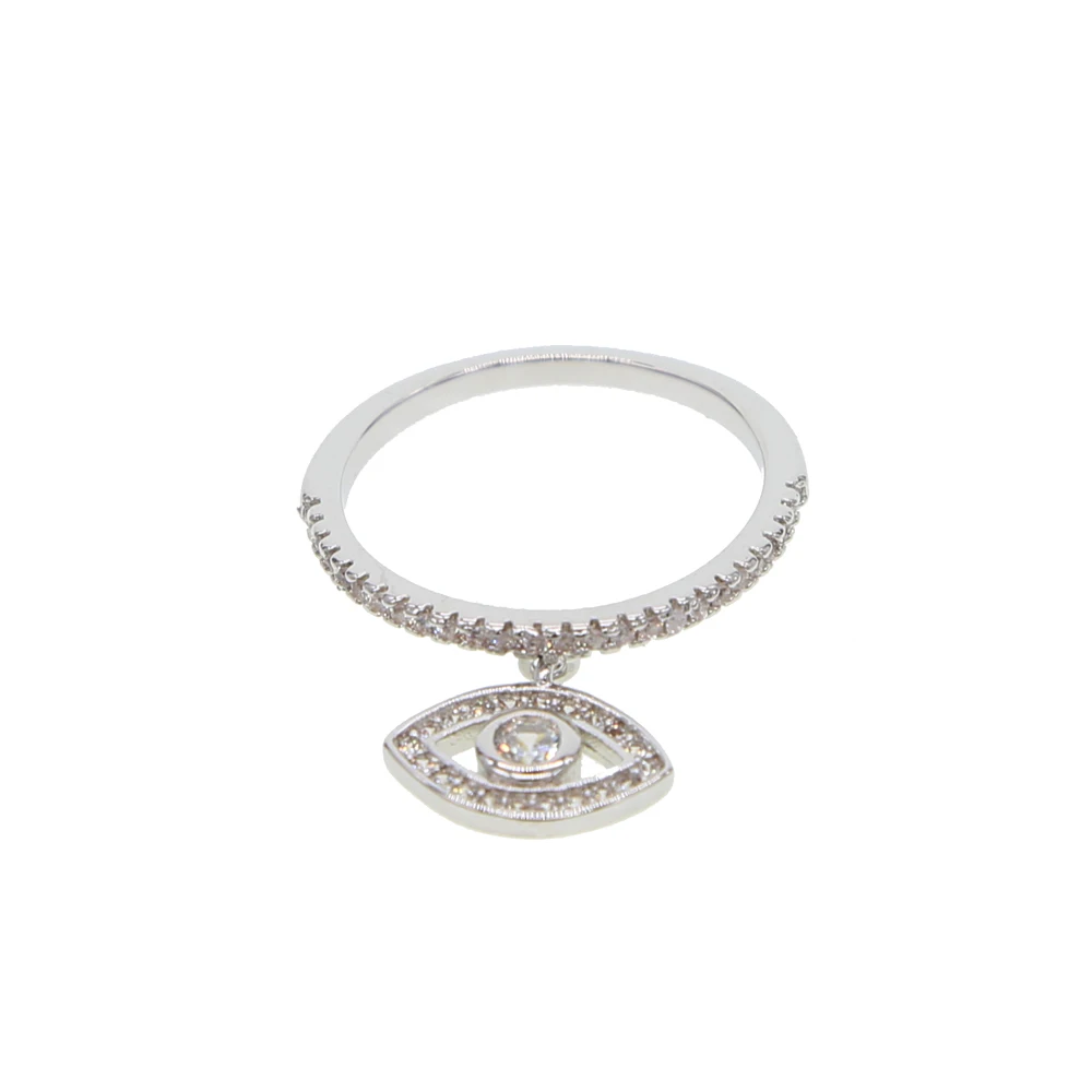 Серебряный цвет микро паве cz подвеска кольца милые сглаза талисманы счастливые девушки подарок кольцо