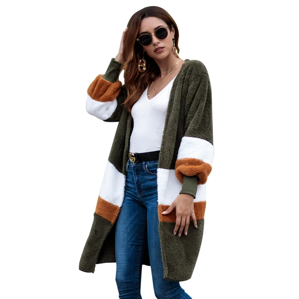 Teddy Coat Faux Fur Flannel Winter Thin Coat Women Long Sleeve Cardigan Striped Colorblock Coats and Jackets Outerwear Plus Size Teddy Coat Faux Fur Flannel Winter Thin Coat Women Long Sleeve Cardigan Striped Colorblock Coats and Jackets Outerwear Plus Size