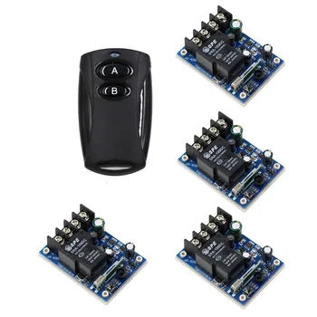 

A B Keys Wireless DC12V 24V 36V 48V Wide Voltage 30A Relay Remote Control Switch Black Transmitter& 4 Receiver 315/433Mhz