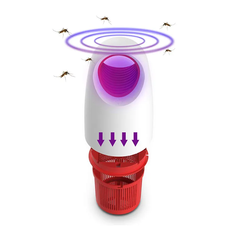 Безопасная химическая УФ-Тихая USB лампа-убийца от комаров с датчиком света для внутреннего и наружного кемпинга