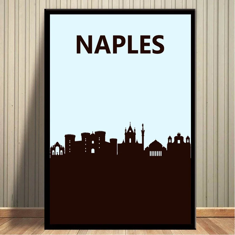 

Naples City Map Poster Nordic Style Canvas Print Home Wall Decor No Frame