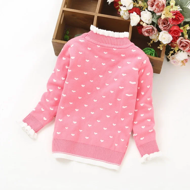 Осенне-зимний свитер для девочек Одежда для детей Детская одежда вязаные пуловеры с милым сердцем одежда для маленьких девочек 3 цвета, От 1 до 14 лет