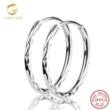 Genuino 925 pequeños pendientes de aro para mujer joyería fina 925 pendientes de plata Brincos GNE0815