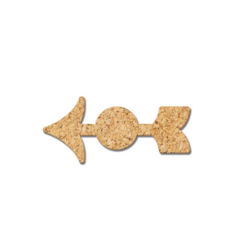 5pcs/set Small Arrows Sharp Cork Wood Message Board Phellem Cork Wooden Bulletin Board Single Soft Wood Wall with Sticker