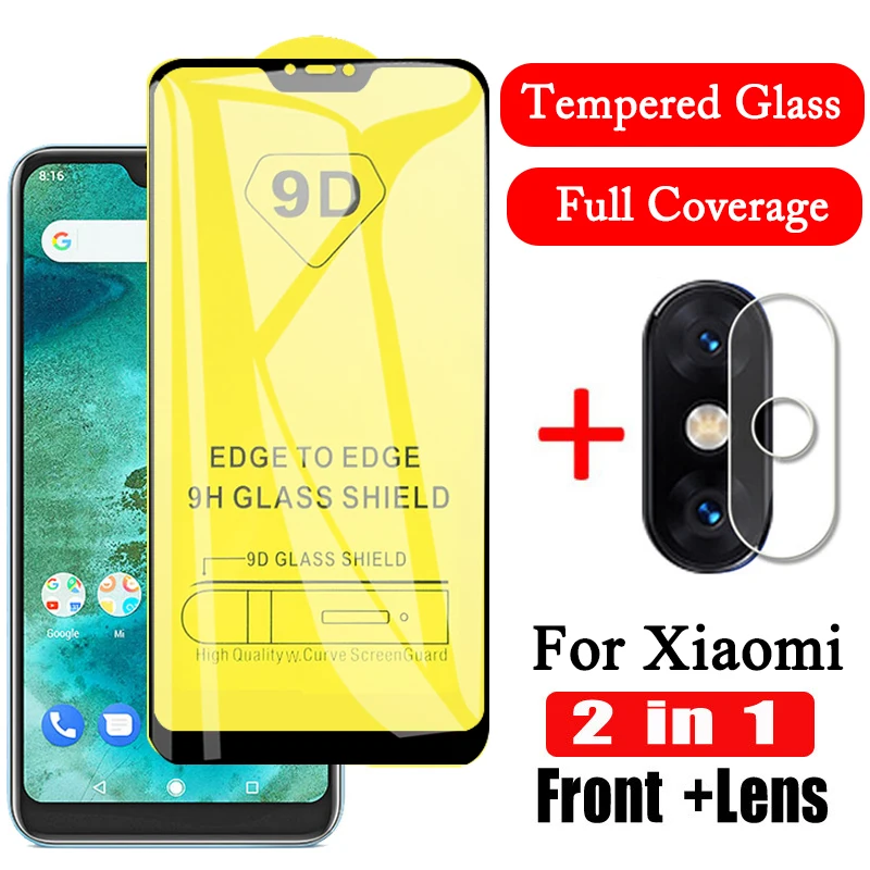 

2 in 1 9D Screen Protector for Xiaomi Mi A2 Lite Camera Protective Glass for Xiaomi A2 Tempered Glass xiomi A2lite light Glas