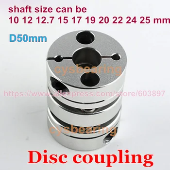 

D50 Motor Shaft Coupling Outer Dia. 50mm Flexible Double Diaphragm Disk Coupling Disc Coupler for CNC motor