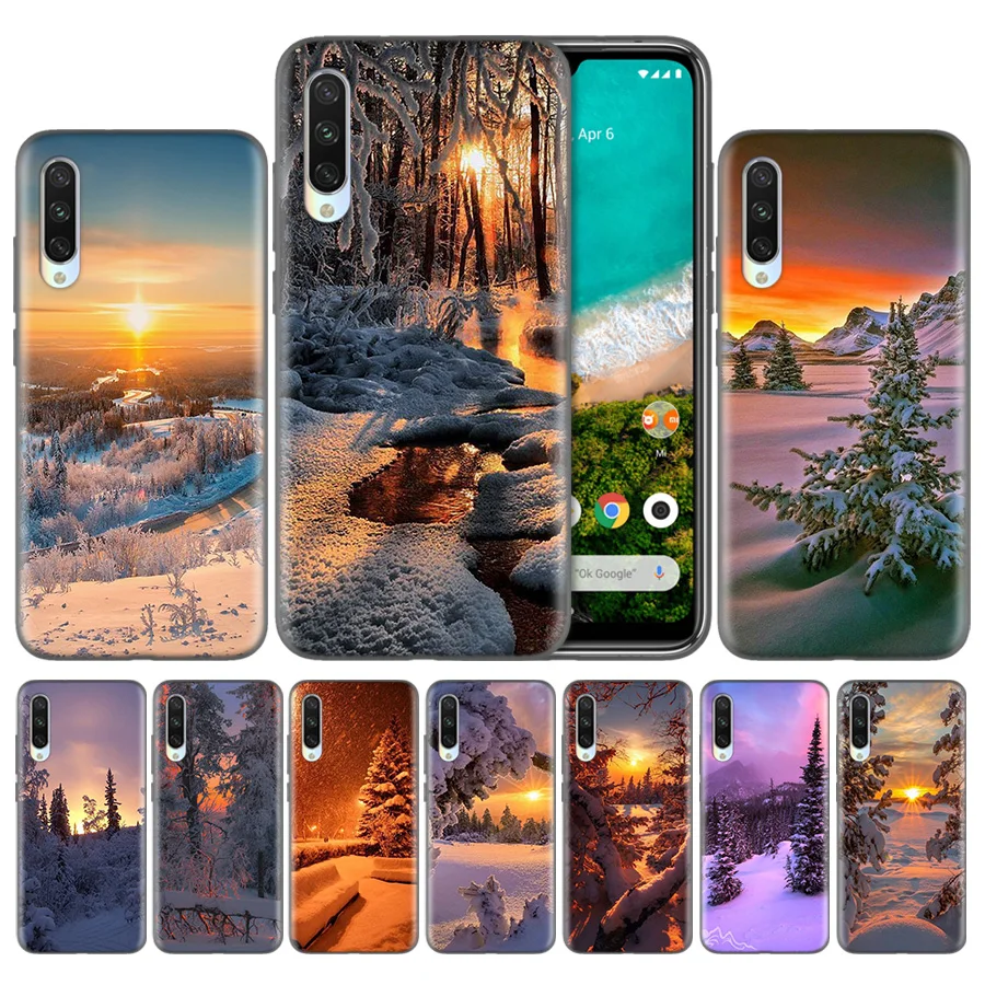 

Phone Cases For Xiaomi Redmi Note 7 6 6A 7S 7A Y2 Y3 K20 4 4X S2 5 Pro Plus Soft Silicone Cover Landscape Winter Light Snow