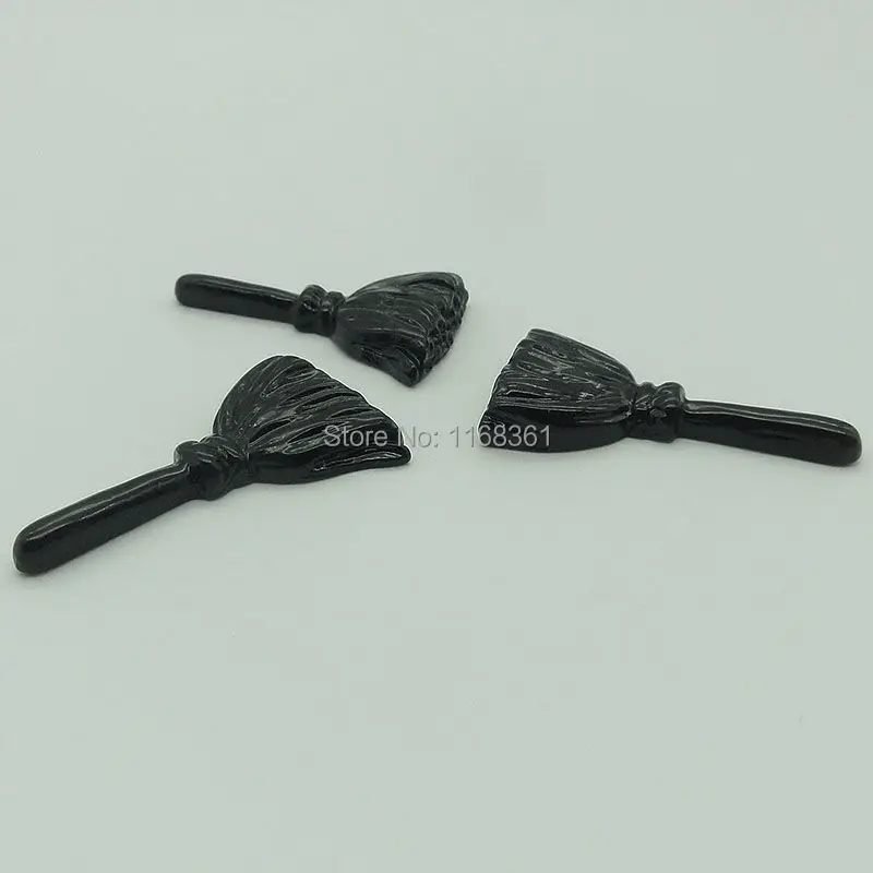 1pcs/lot resin flat back Halloween black broom 38mm Cabochons Scrapbooking Hair Bow Center DIY Christmas decration C105-5