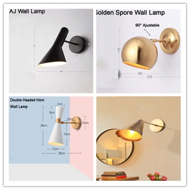 

Nordic Bedroom Bedside Lamp Wall Lamp Simple Modern Aisle Corridor Hotel Golden Background Wall Lamp Creative LED Lamp