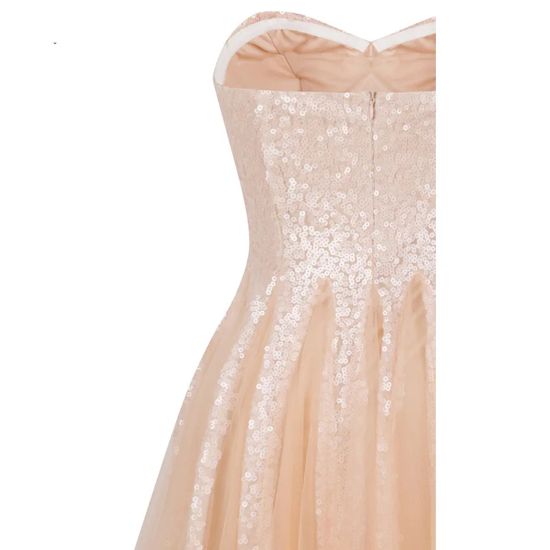 Angel-Fashion Милое Свадебное платье подружки невесты Розовое Бальное платье с блестками 370