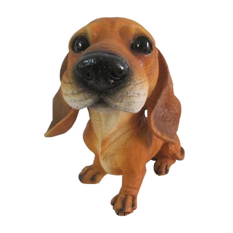 

Dachshund Puppy Dog Statue, Resin Crafted Statue-Puppy Dog Resin Figurine Big Head Shook Head Dog Statue, Multicolored