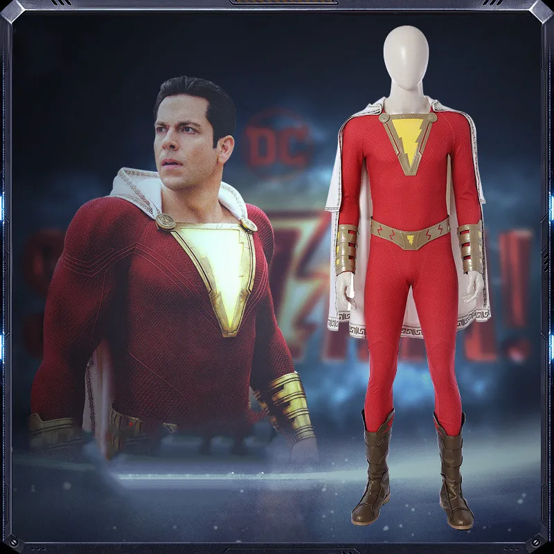 Маскарадный костюм из фильма «Shazam», красные колготки, плащи, обувь, сапоги на заказ, супергерой, Shazam