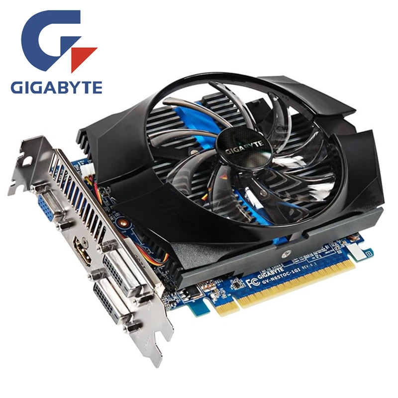Видеокарта GIGABYTE GTX 650Ti 1 ГБ 128 бит GDDR5 видеокарта nVIDIA Geforce GTX650Ti Гб Hdmi Dvi VGA|Графические
