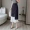 

Bag arm skirt female new slim split stitching pleated skirt A word, step ,long skirt summer