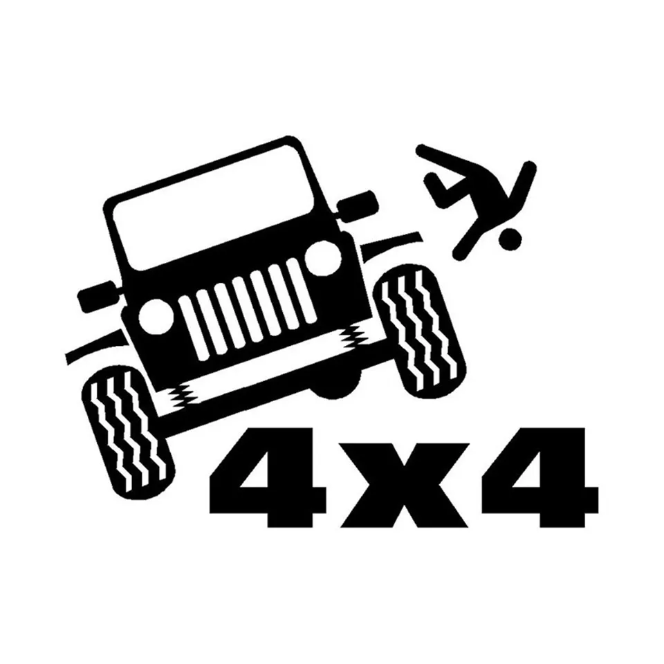 15cm11cm 4x4 Funny Vinyl Car-styling Decal Motorcycle Car Sticker BlackSilverLaser (2)