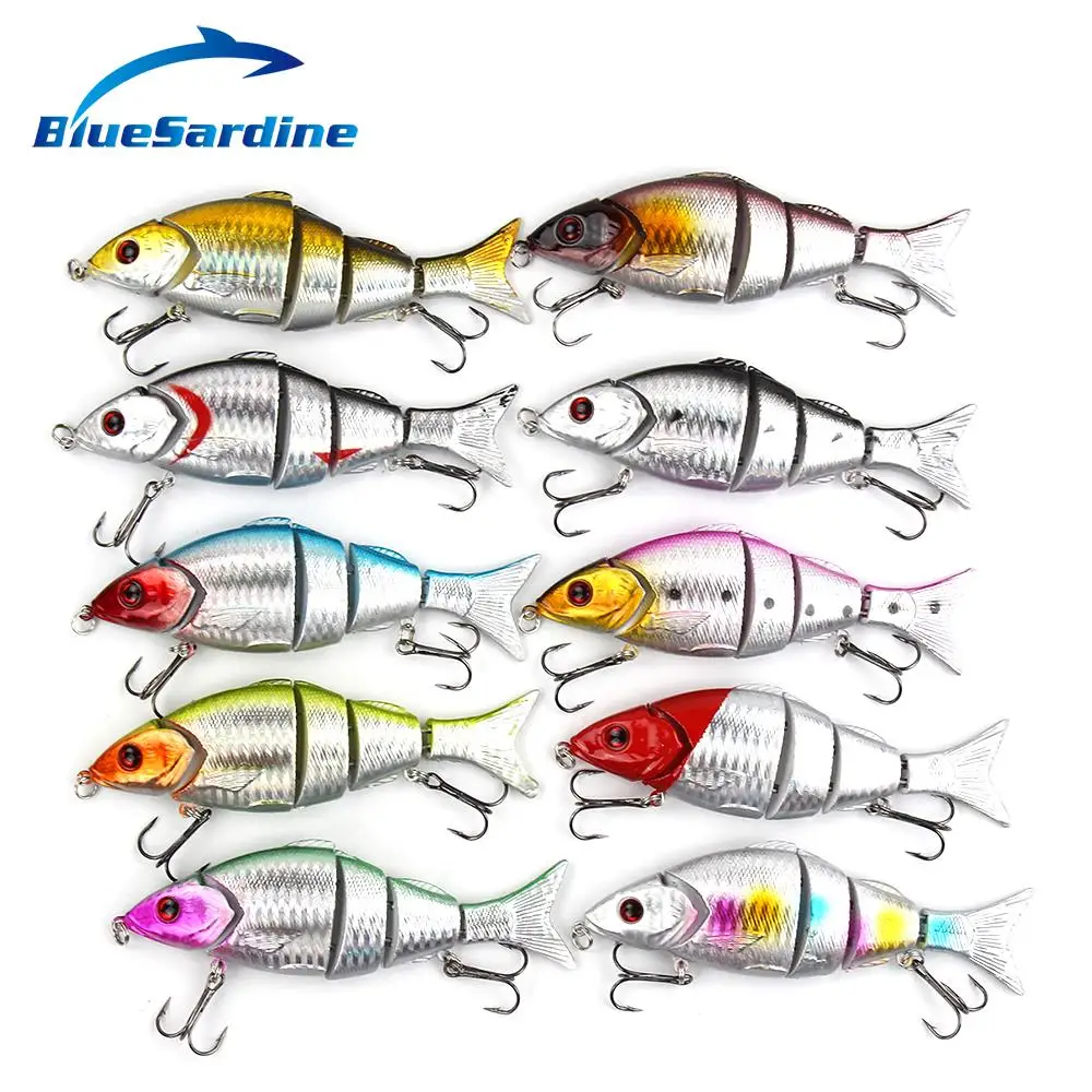 10PCS 21G 13CM Swimbait Fishing Lures Hard Bait 5 Sections Fishing Tackle 10 Colors