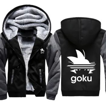 

Hoodies Men Anime Dragon Ball Z Goku Cartoon Jacket Thicken Hoodie Mens Zipper Winter Warm Fleece Coat Male Tracksuits Masculino
