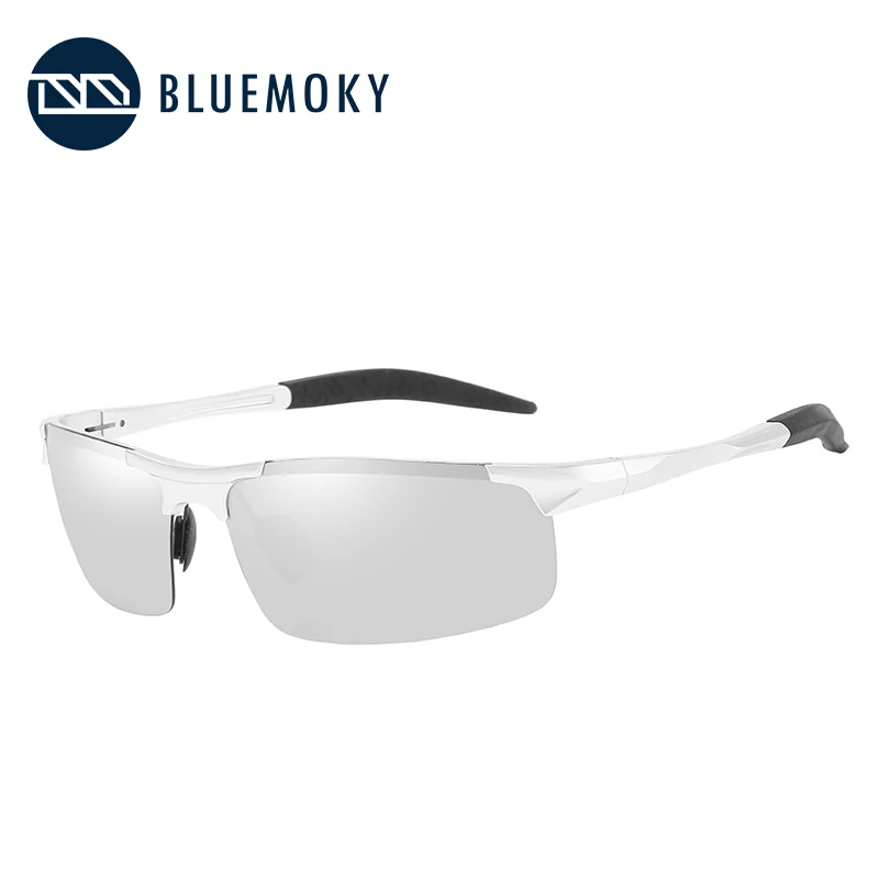 Мужские спортивные солнцезащитные очки BLUEMOKY без оправы, поляризационные, UV400, солнцезащитные очки для мужчин, для вождения, Полароид, алюминиевые магниевые Оттенки для мужчин - Цвет линз: 005