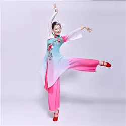 Классический китайский стиль hanfu Женский костюм для танцев Элегантный Национальный Танцы хмонг производительность традиционный