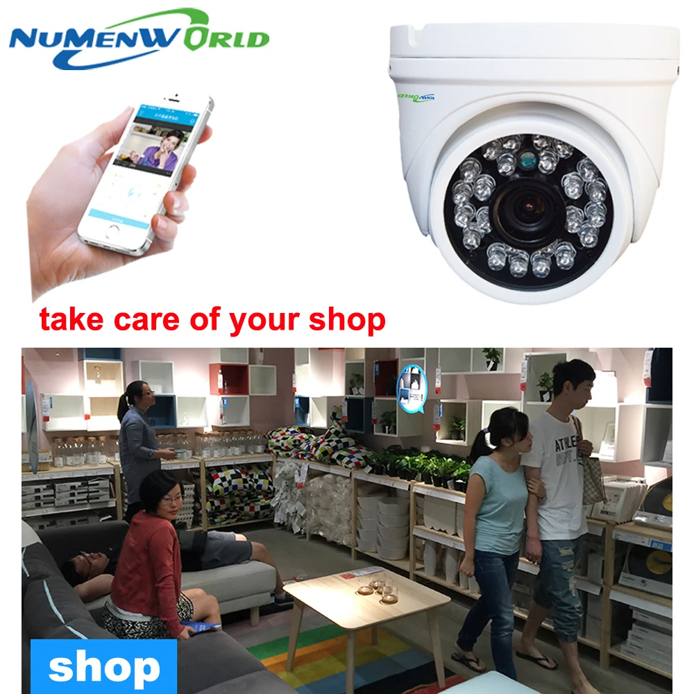 Ip камера Onvif 1280*720P HD 1.0MP купольная мини для дома и на улице в течение дня ночи P2P Plug &
