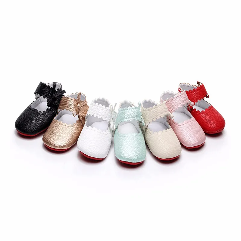 

Classic Casual Baby Shoes Baby Toddler Newborn Girls Boys Soft Sole Wave Bowknot Shoes Mixed Colors buckle strap hot sale T#