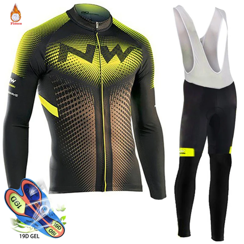 Northwave 2019 Keep warm Cycling Team polar Winter Clothes of Men Long Sleeve Jersey Set outdoor activities Bike MTB | Спорт и